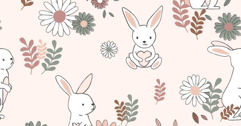Rabbit - Seamless pattern vector Royalty-Free French Design