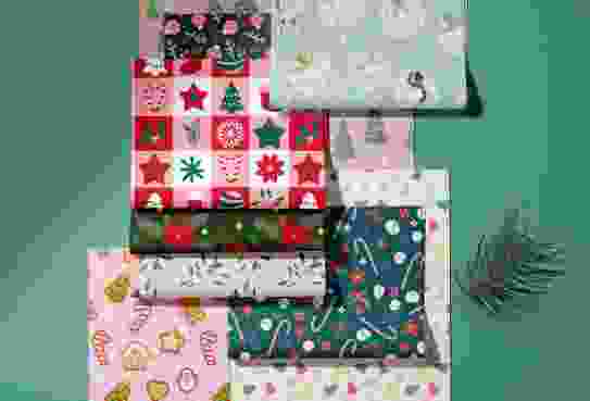 Photography of textile patterns on the theme of Christmas