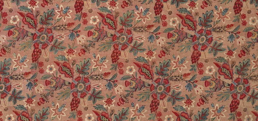 Image d’une toile de Jouy à motifs floraux