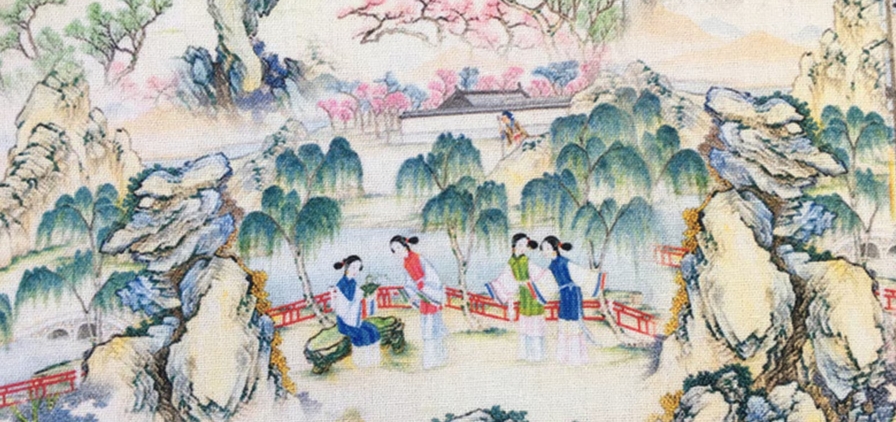 exemple de motif du motif textile chinois paysage