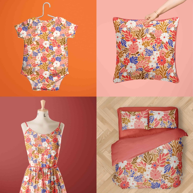 photos of some projects using French Design by Textileaddict patterns