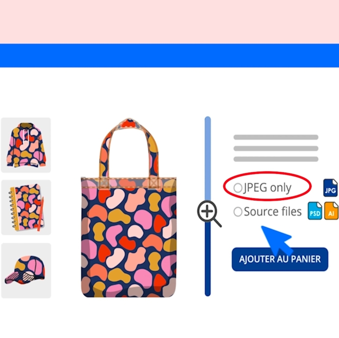 Je sélectionne mon motif sur french design