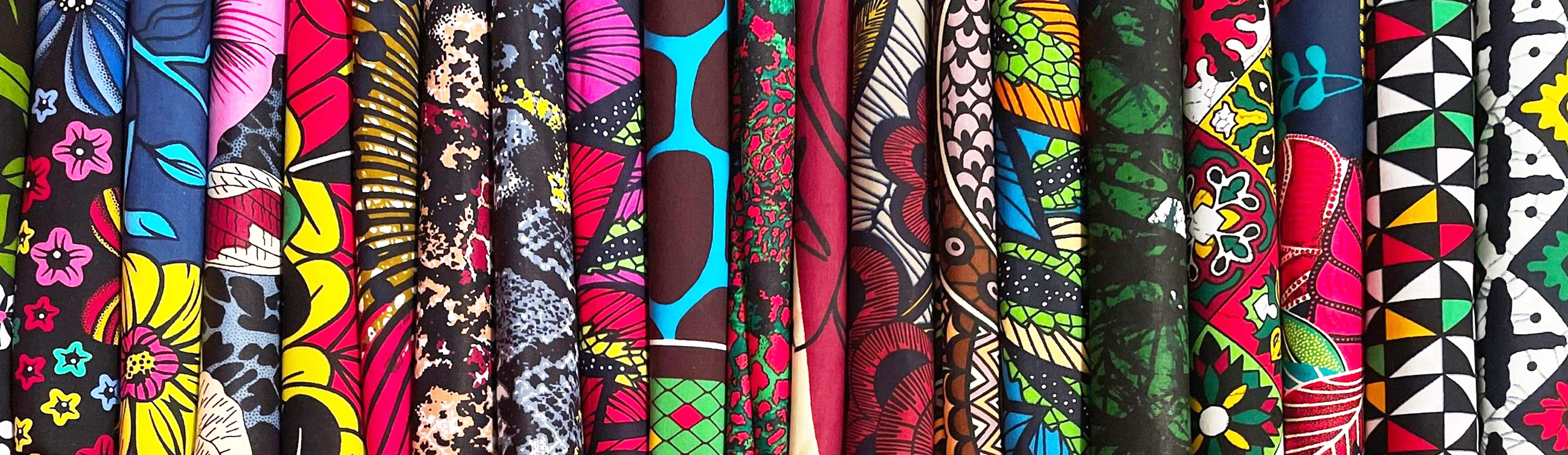 Photography illustrating African patterns on wax fabrics